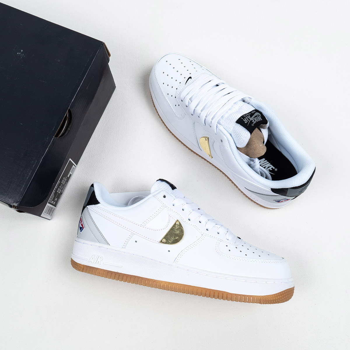 Nike Air AF Force 1 Low 'NBA' White Grey Gum Shoes