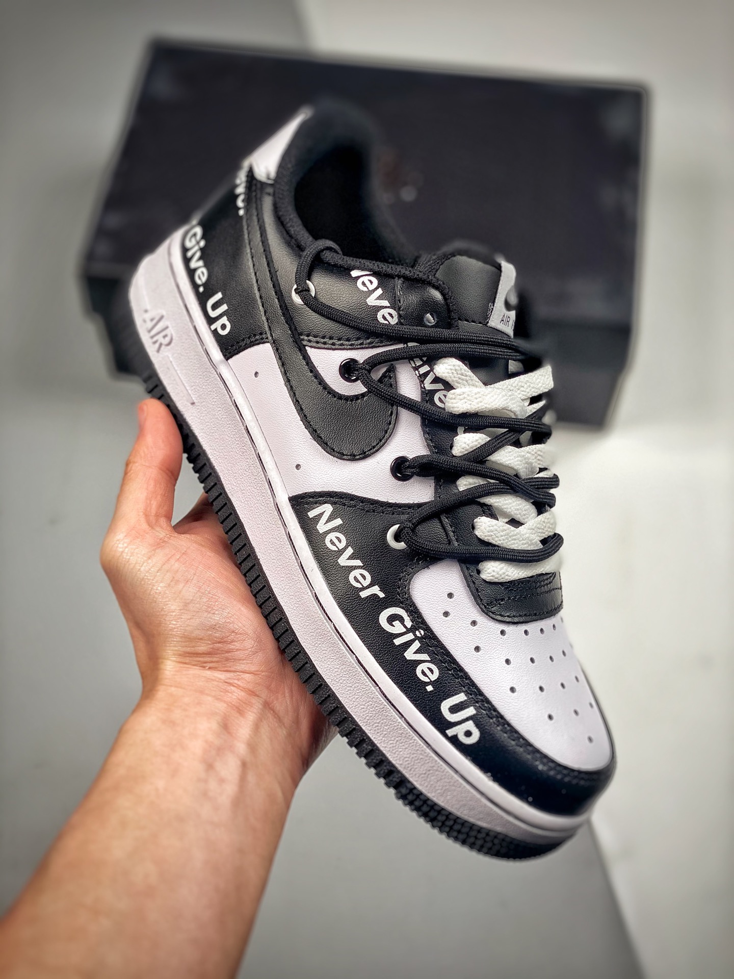 Nike Air AF Force 1 Low 'Never Give up' Black White Shoes