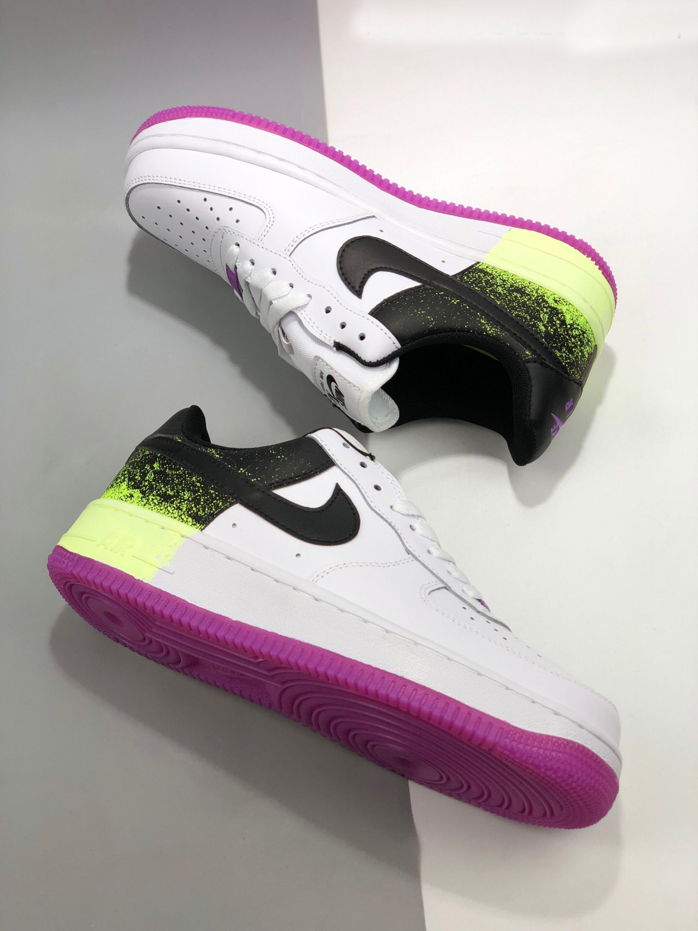 Nike Air AF Force 1 Low Splatter Barely Volt Fuchsia Glow Shoes
