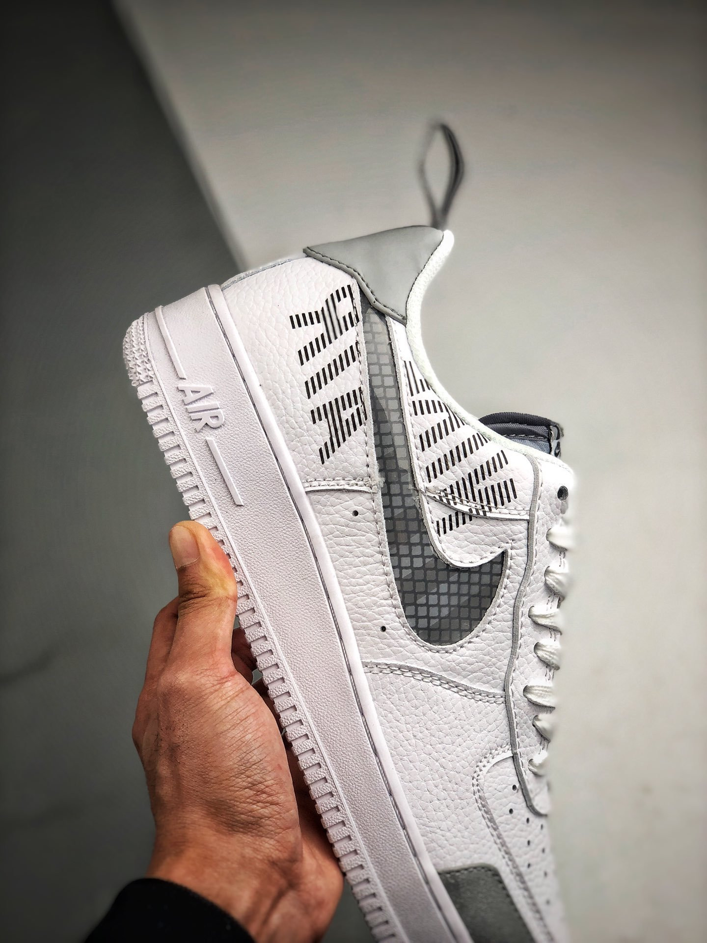air force 1 trainers white wolf grey black