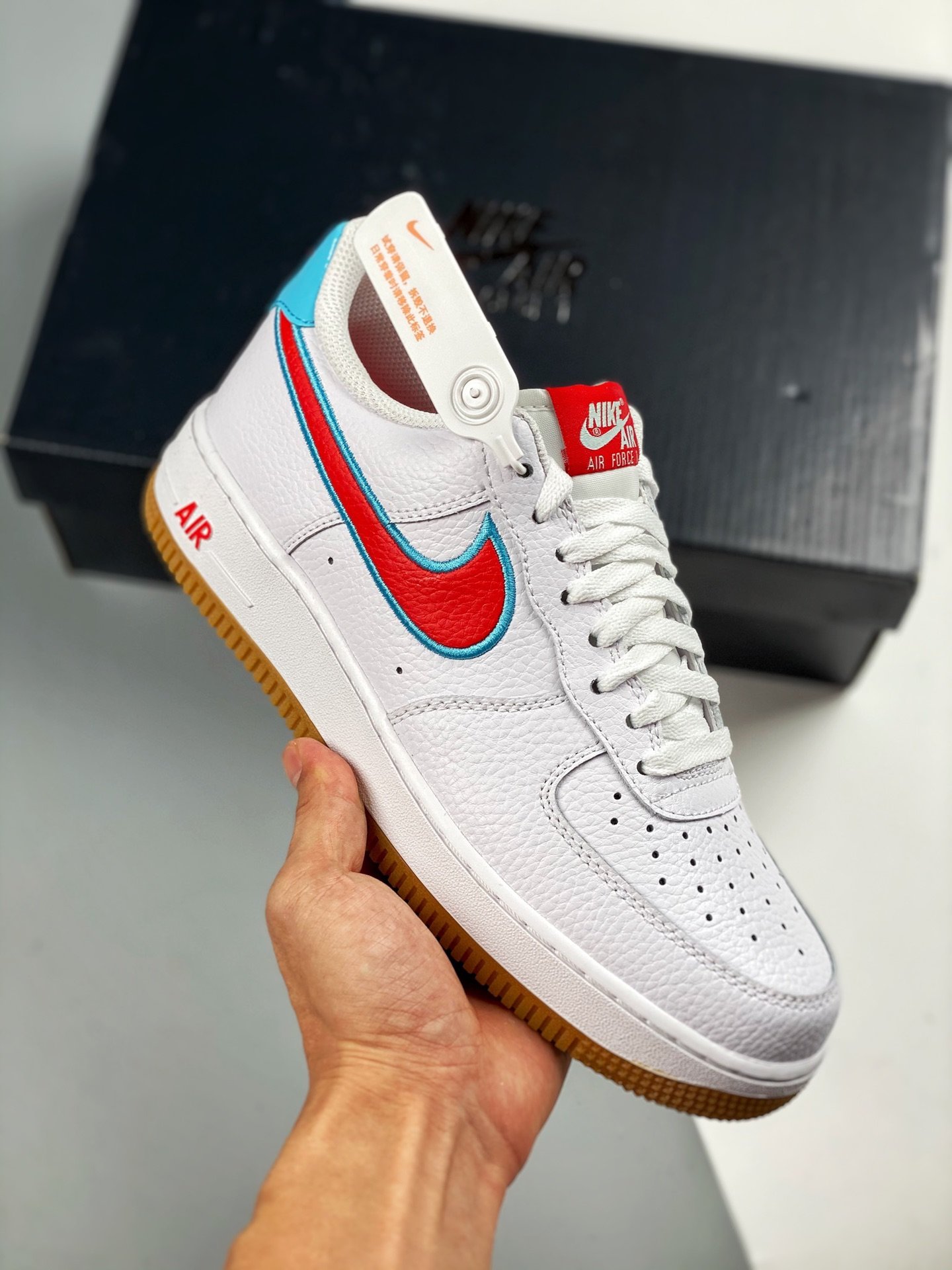 Nike Air AF Force 1 Low White/Chile Red-Glacier Ice Shoes