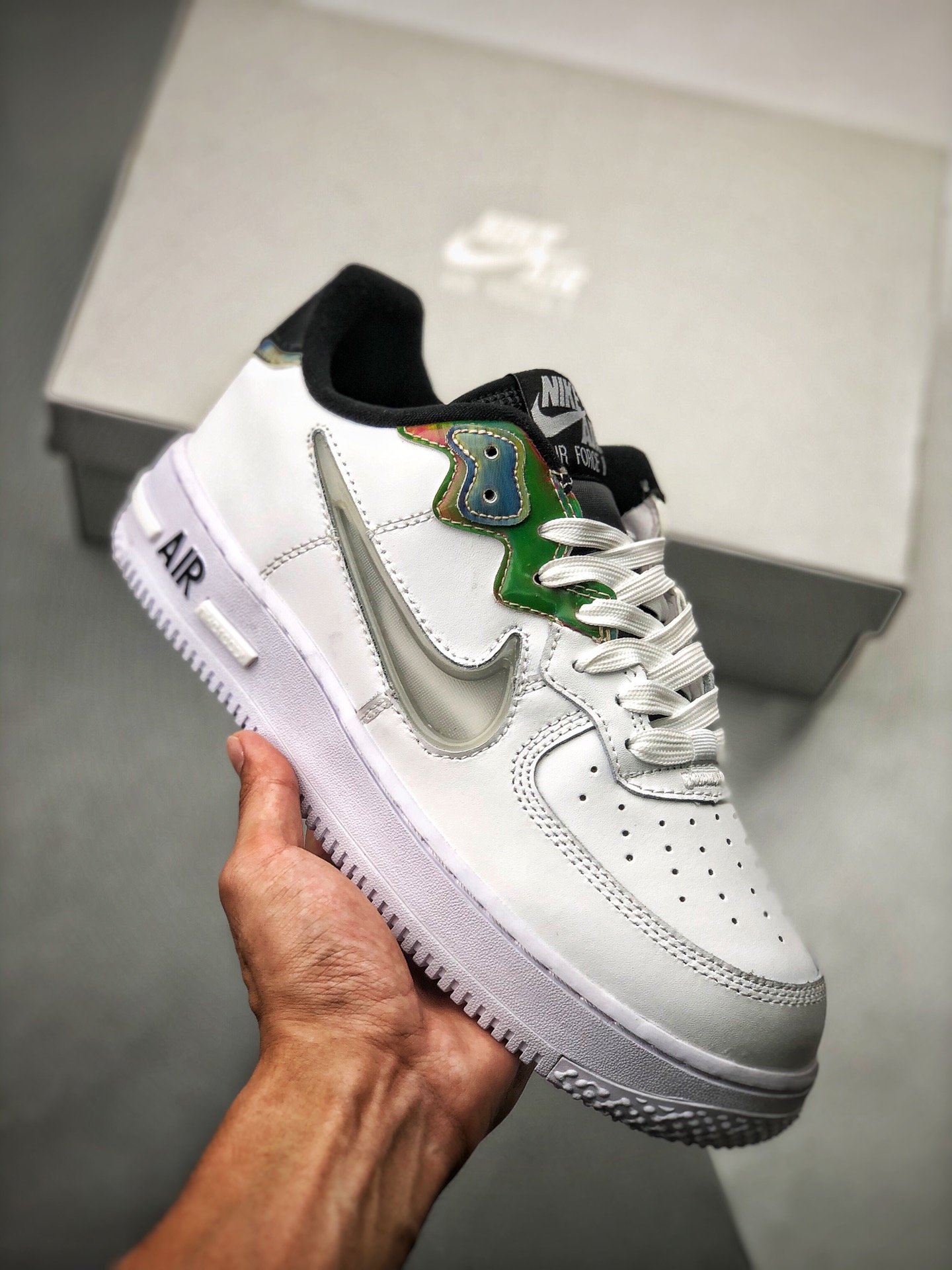 Nike Air AF Force 1 React White/Glow-Black-Multi-Color Shoes