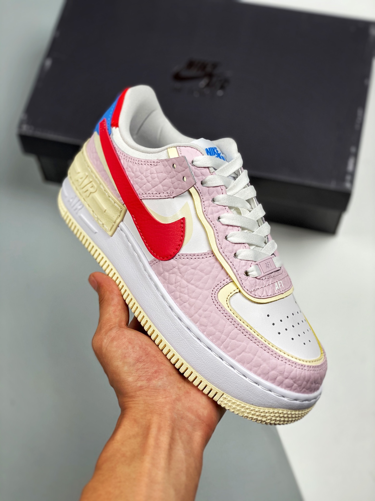 Nike Air AF Force 1 Shadow Pink White Yellow Red Shoes