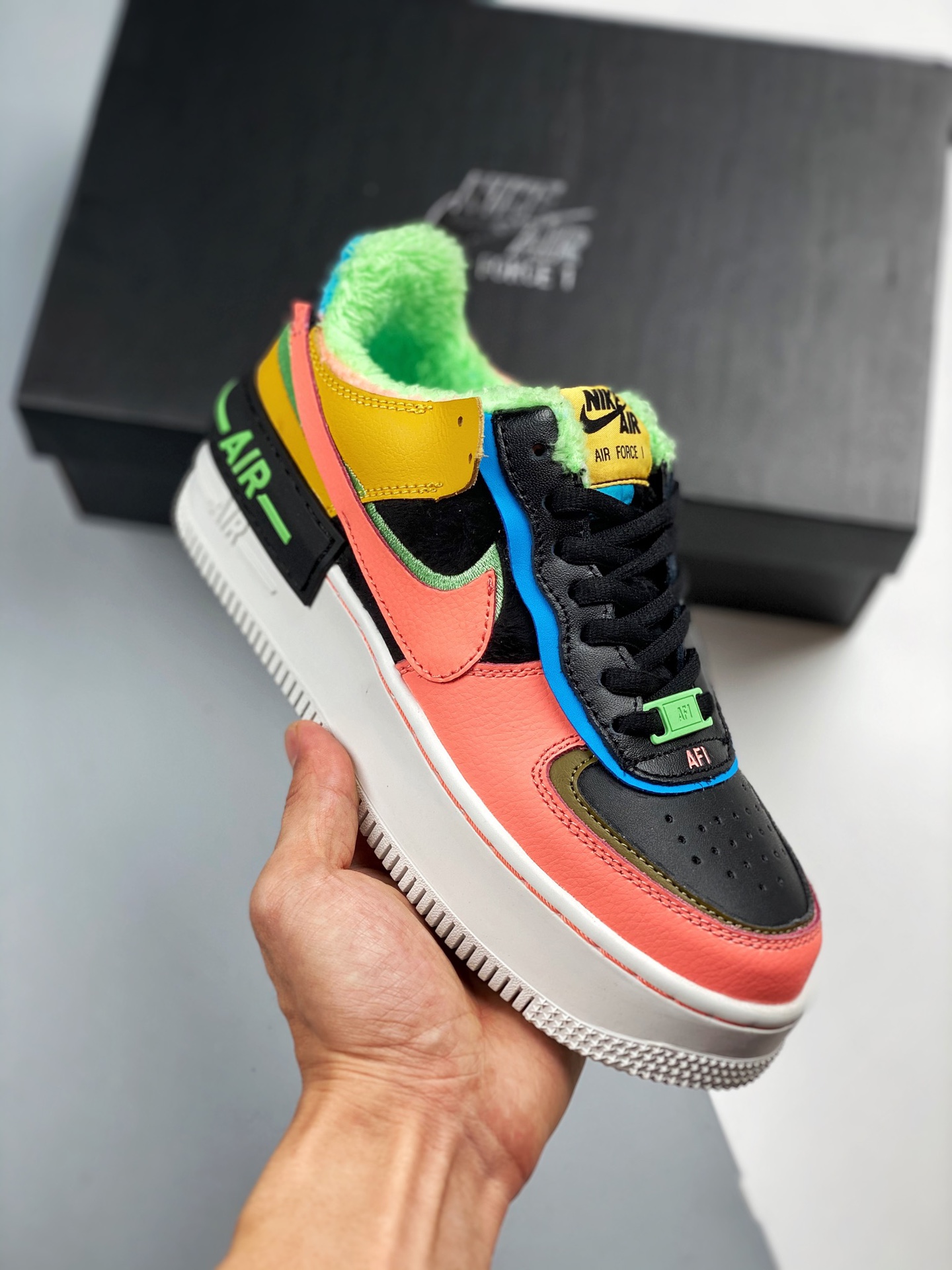 Nike Air AF Force 1 Shadow SE Solar Flare/Atomic Pink-Baltic Blue Shoes