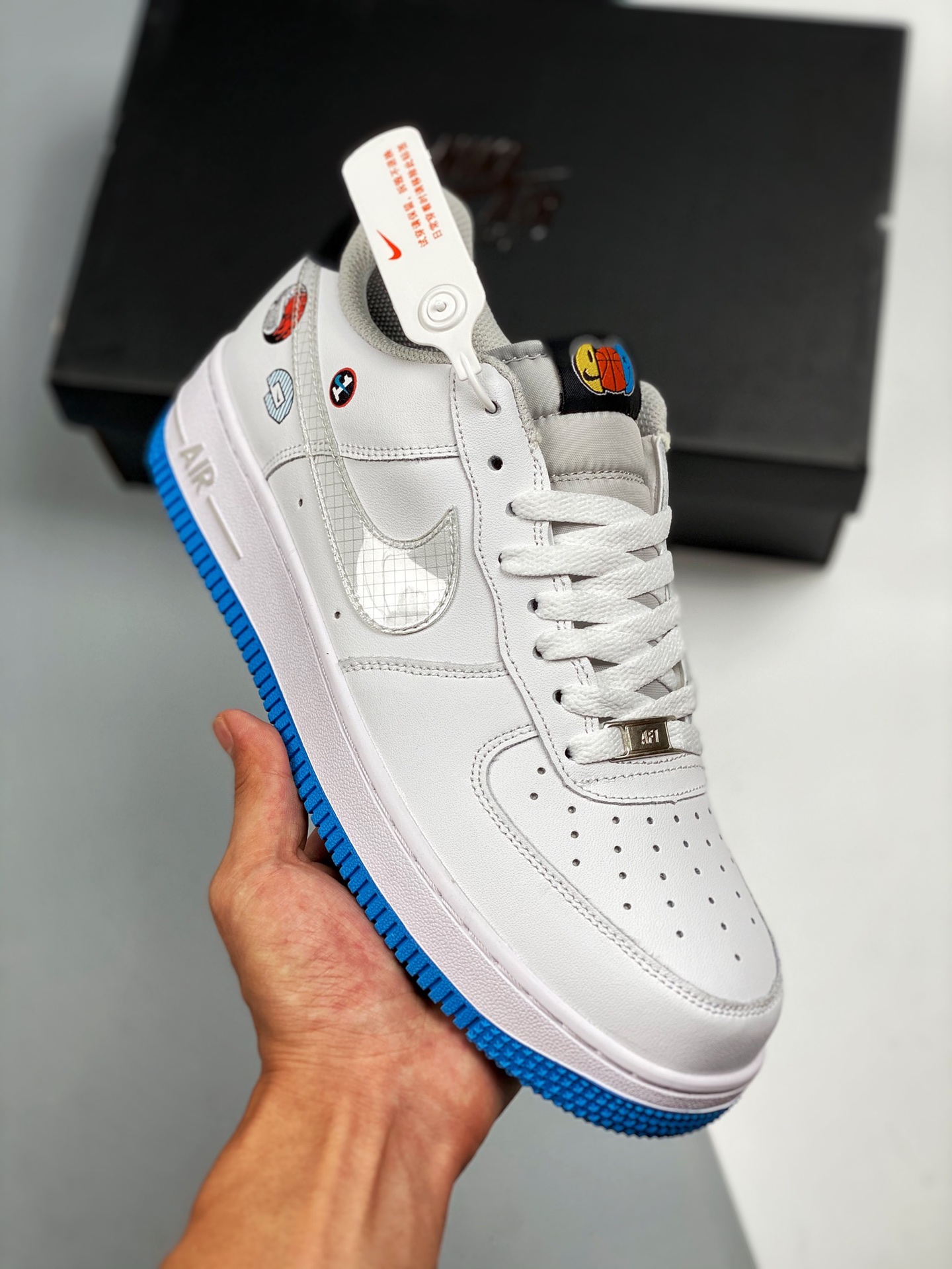 Nike Air AF Force 1 "Sticker" White/Wolf Grey/Black/Multi-Color Shoes
