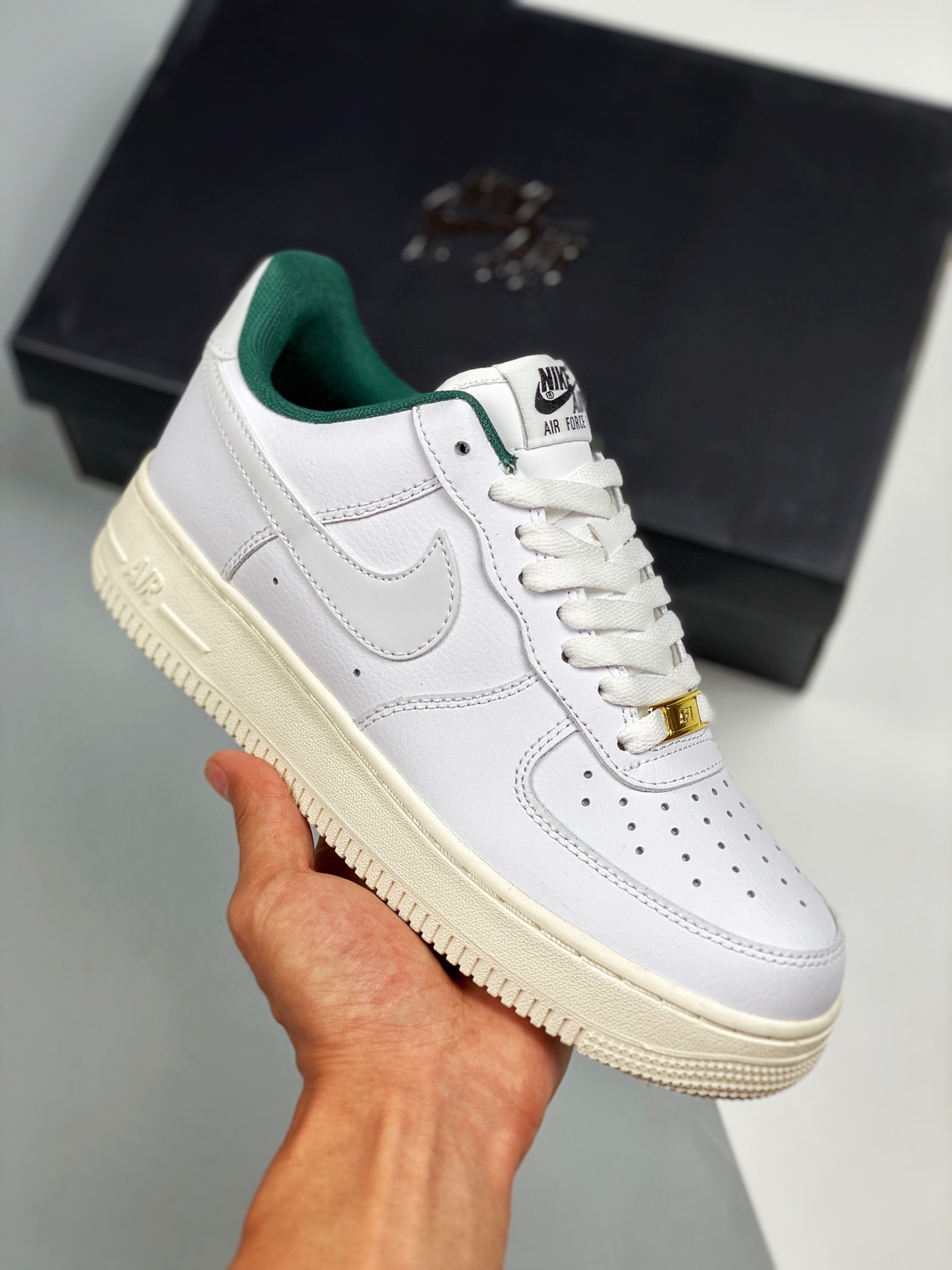 Nike Air AF Force 1 White Green Shoes