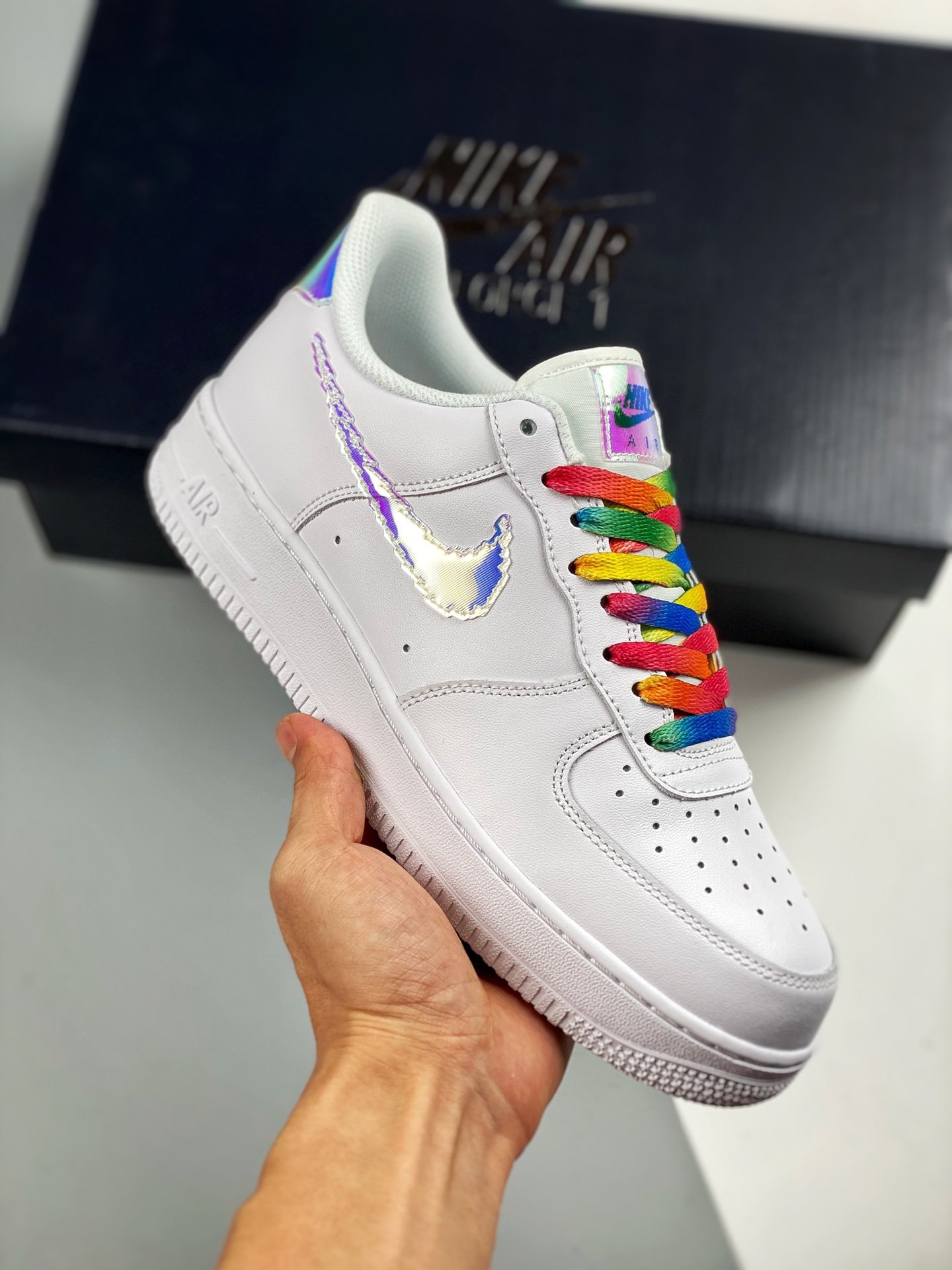 Nike Air AF Force 1 White Iridescent Pixel CV1699-100 Shoes