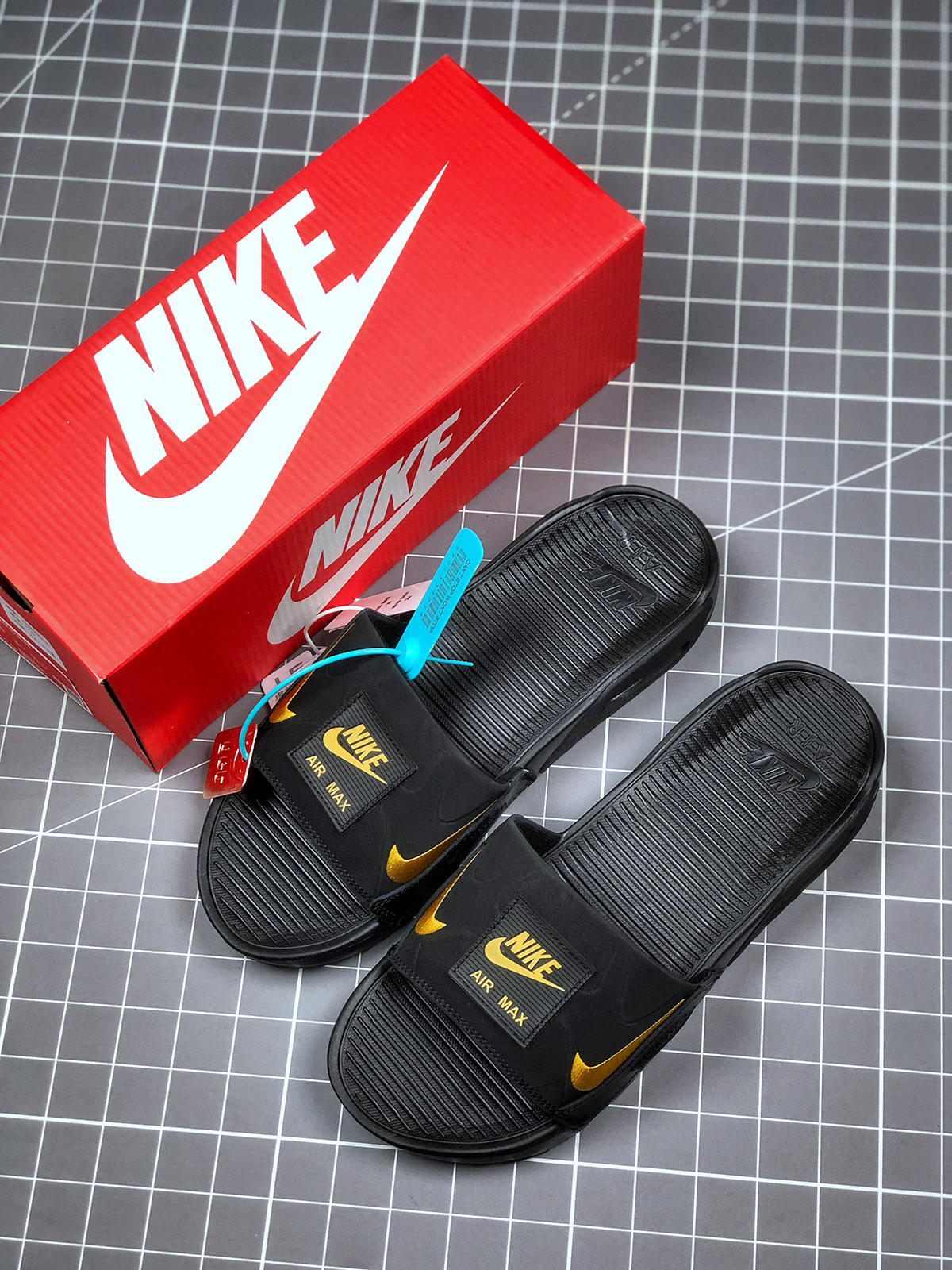 Nike Air Max 90 Slide Black Gold Shoes