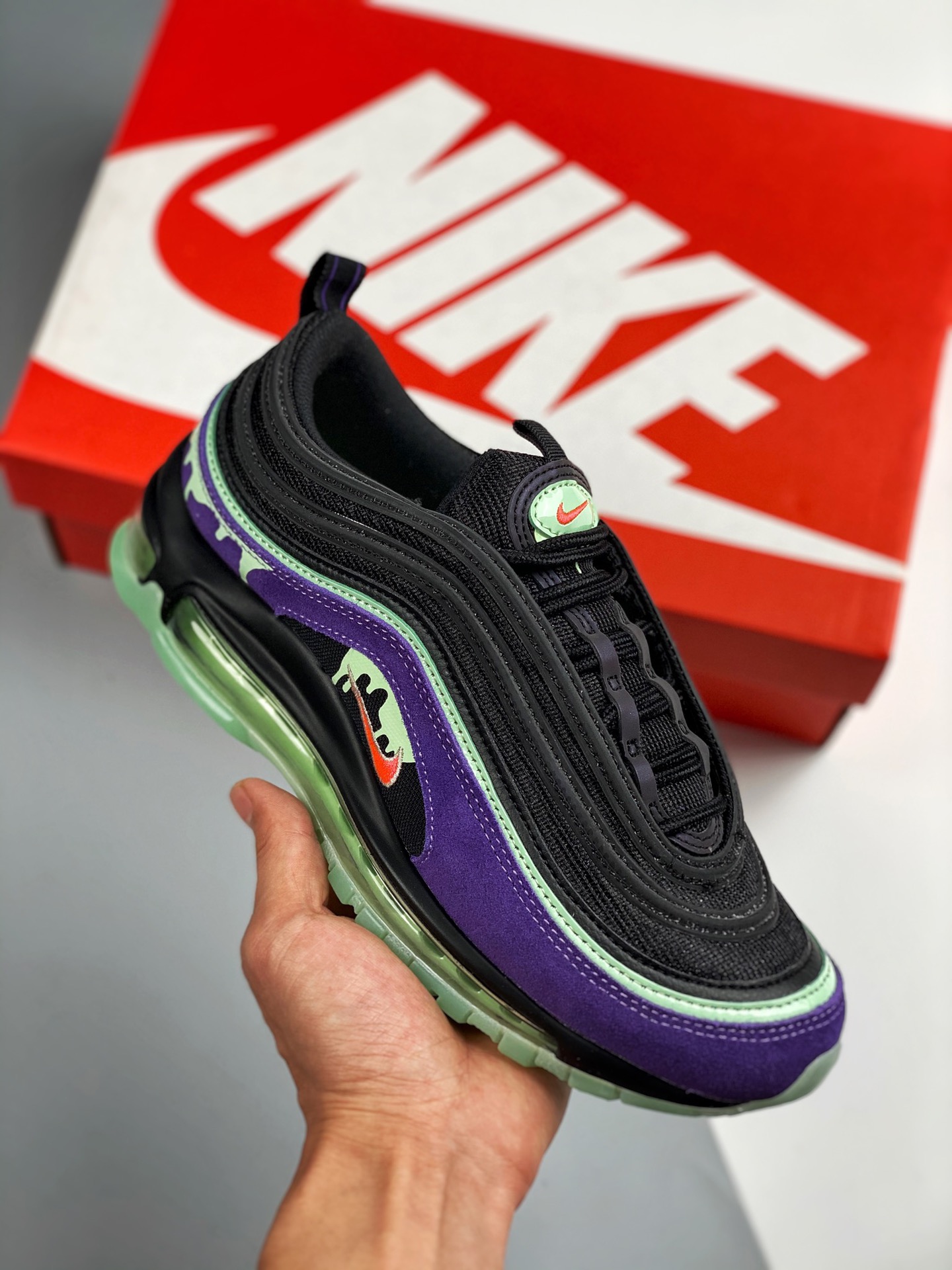 Nike Air Max 97 'Slime Halloween' Black/Green-Purple Shoes