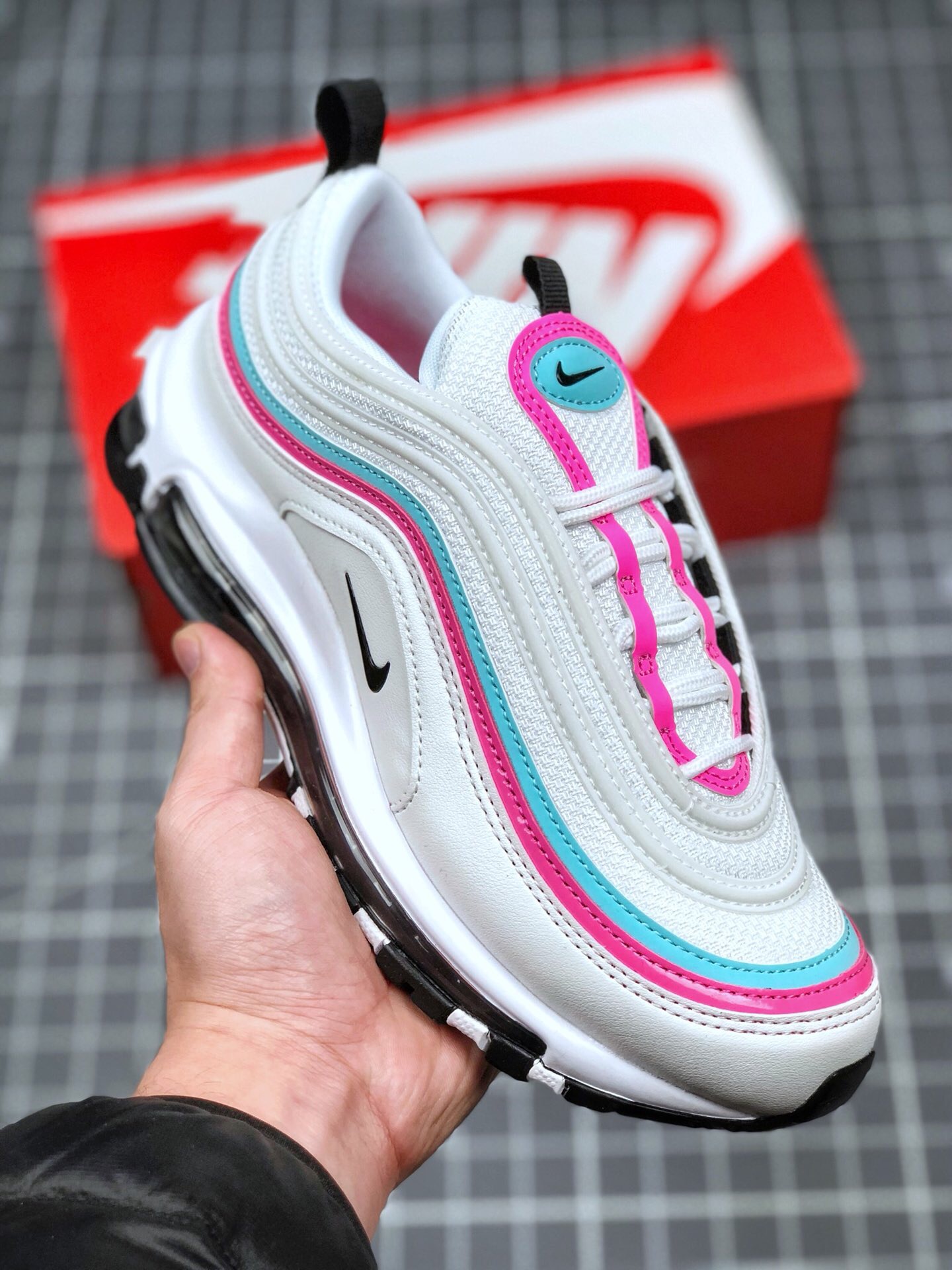 Nike Air Max 97 White Black Pink For Women