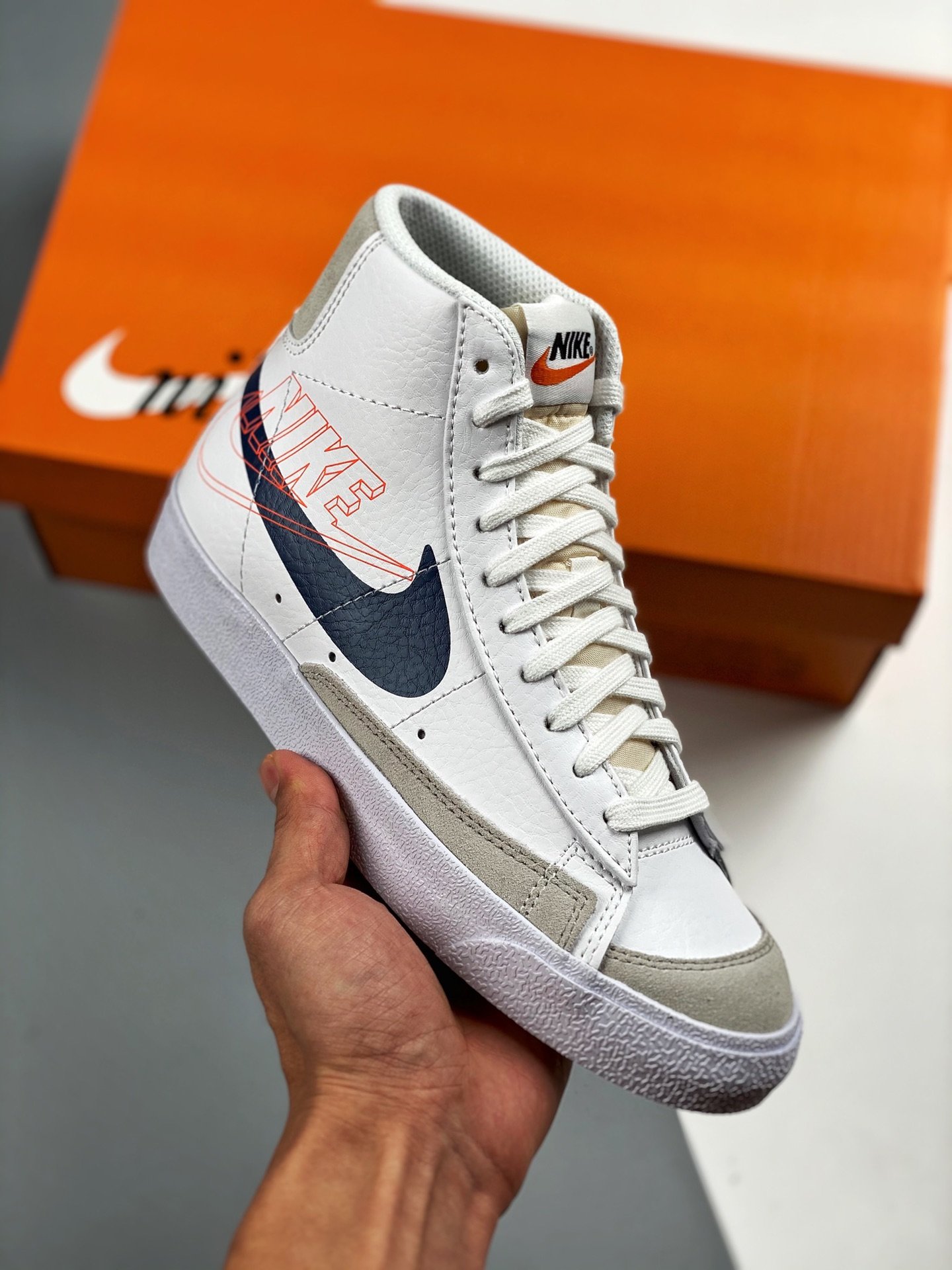 Nike Blazer Mid Reverse Logo White DA4651-100 Shoes