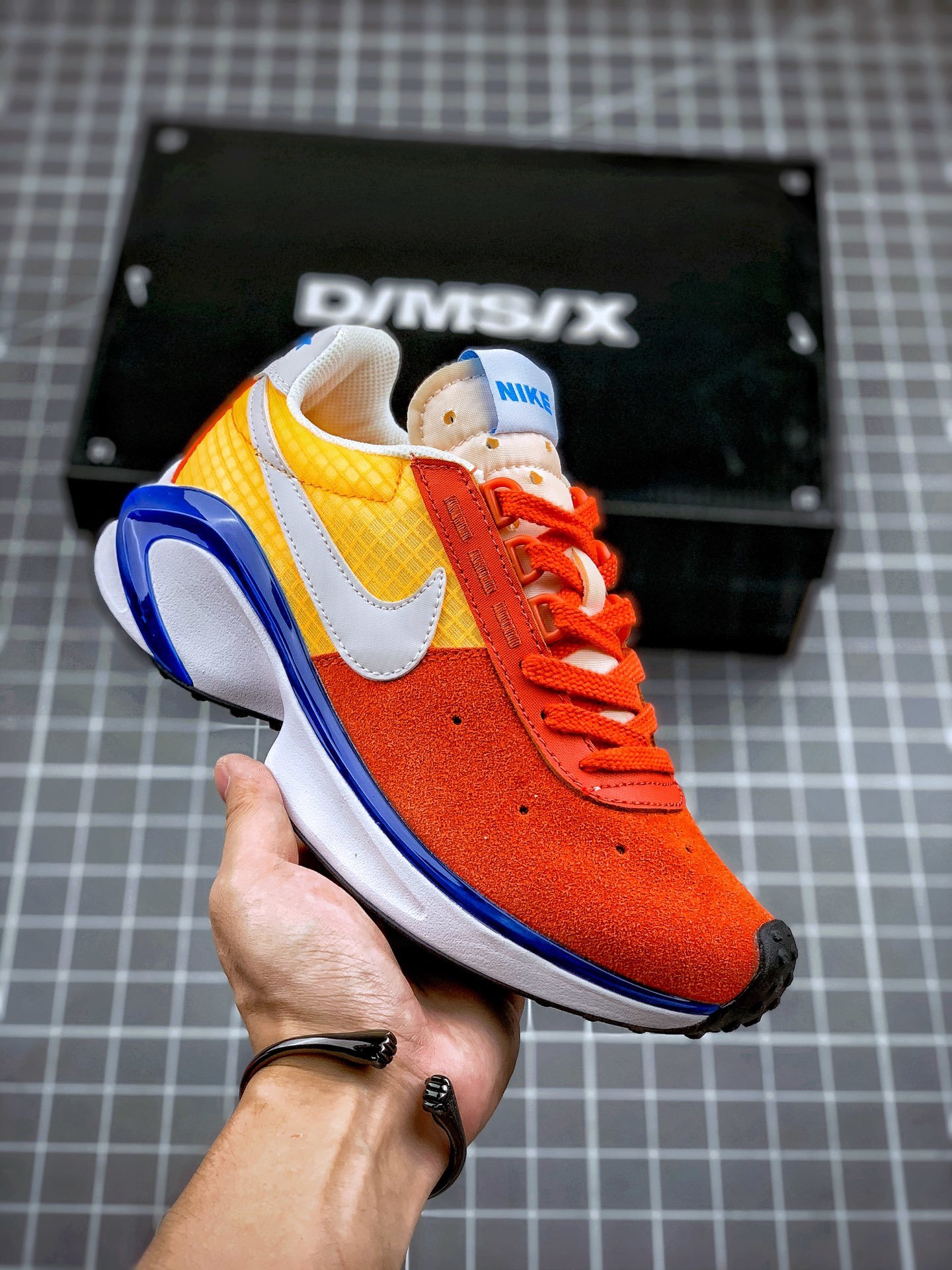 Nike D/MS/X Waffle Orange Yellow Blue Shoes
