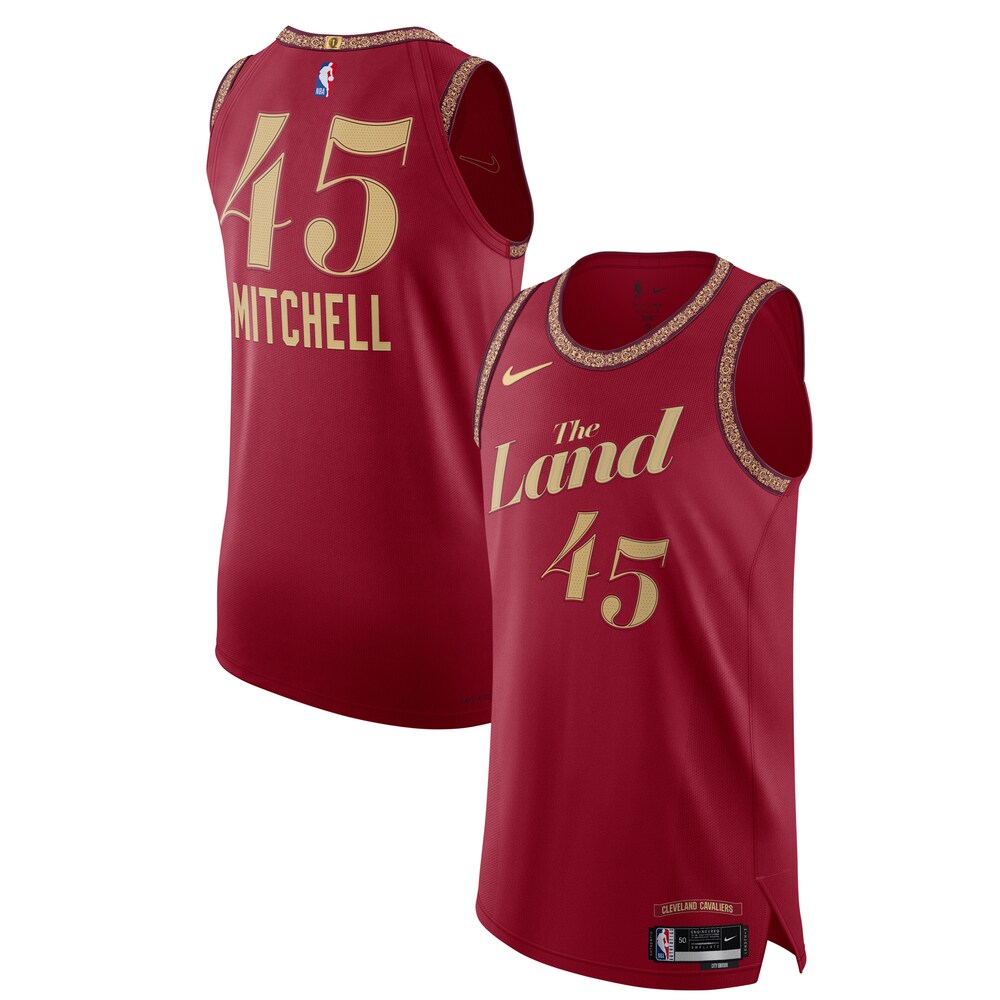 Nike Donovan Mitchell Cleveland Cavaliers 2023/24 Authentic Jersey - City Edition - Wine