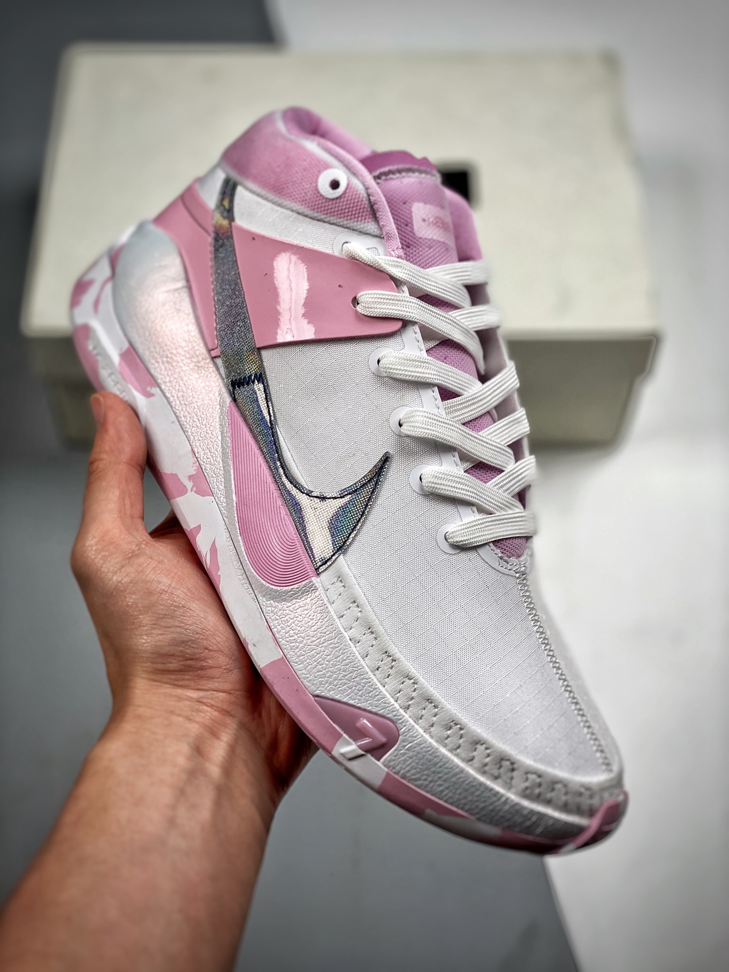Nike KD 13 'Kay Yow White Light Arctic Pink' Shoes