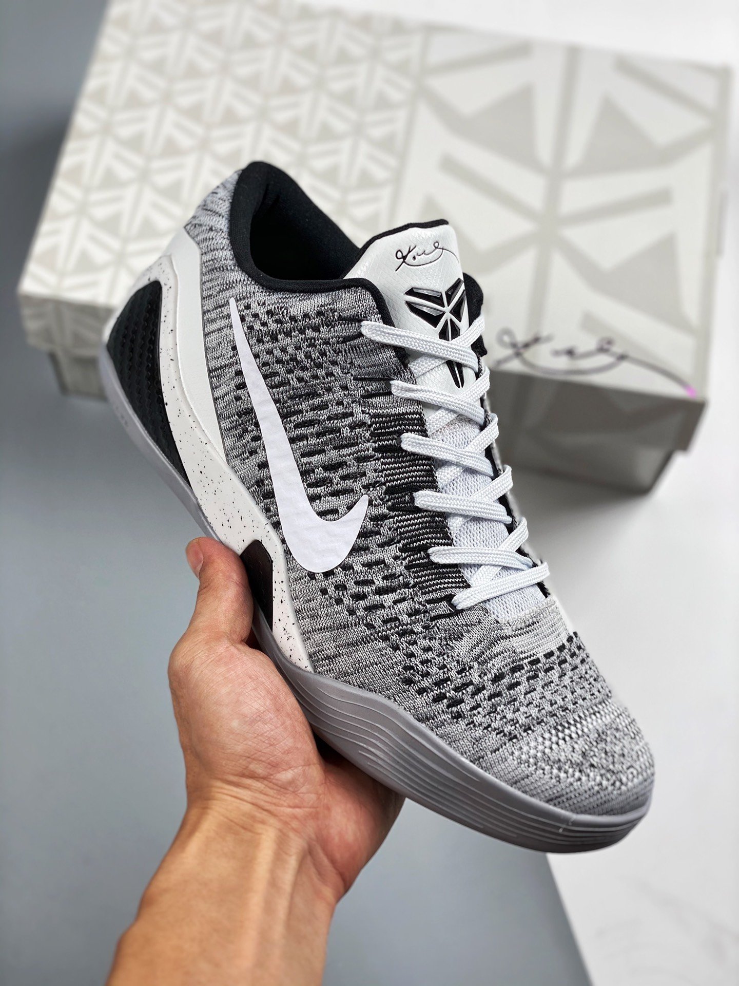 Nike Kobe 9 Elite Low "Beethoven" White/Black-Wolf Grey Shoes