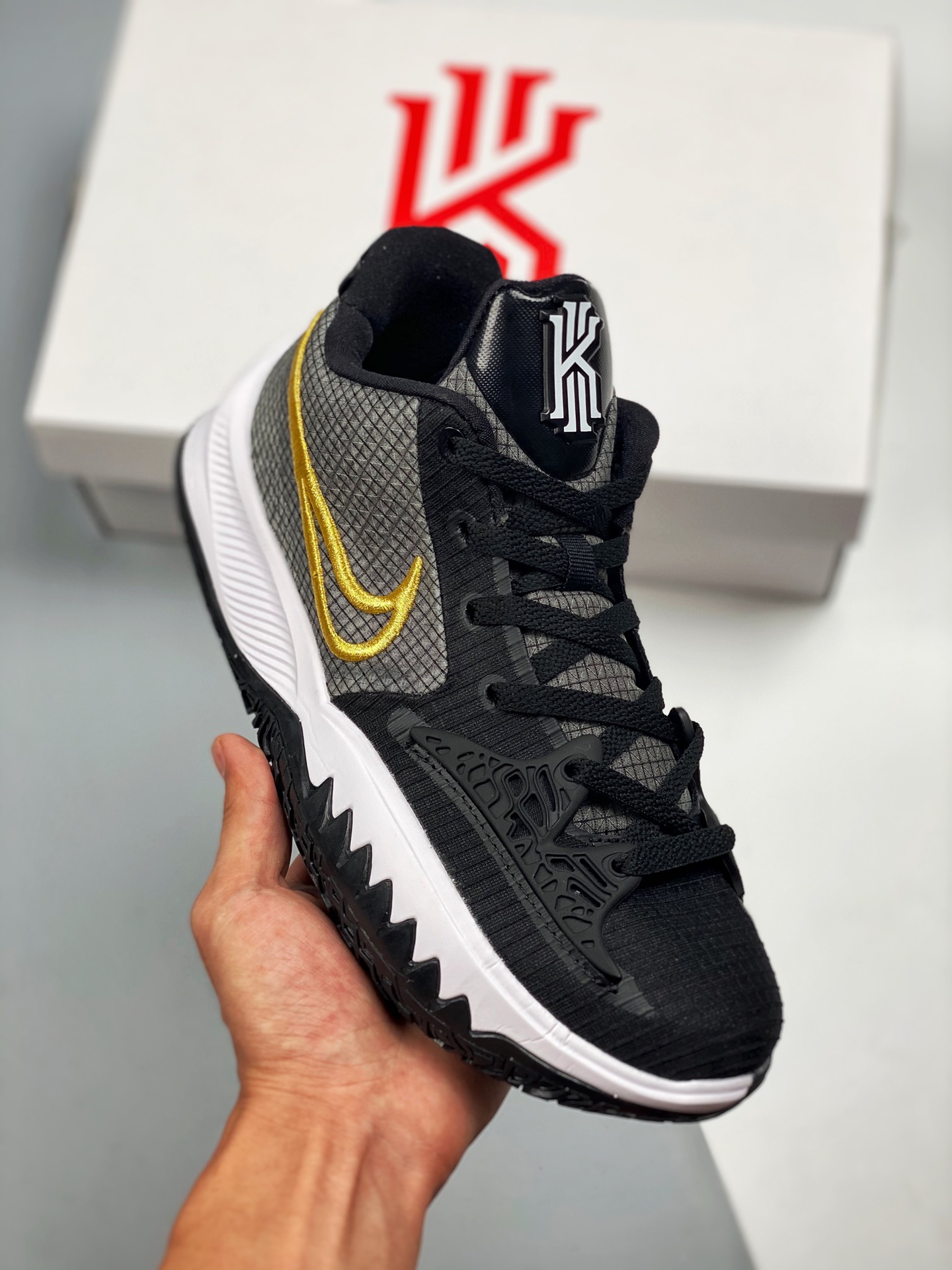 Nike Kyrie Low 4 Black Yellow CZ0105-001 Shoes