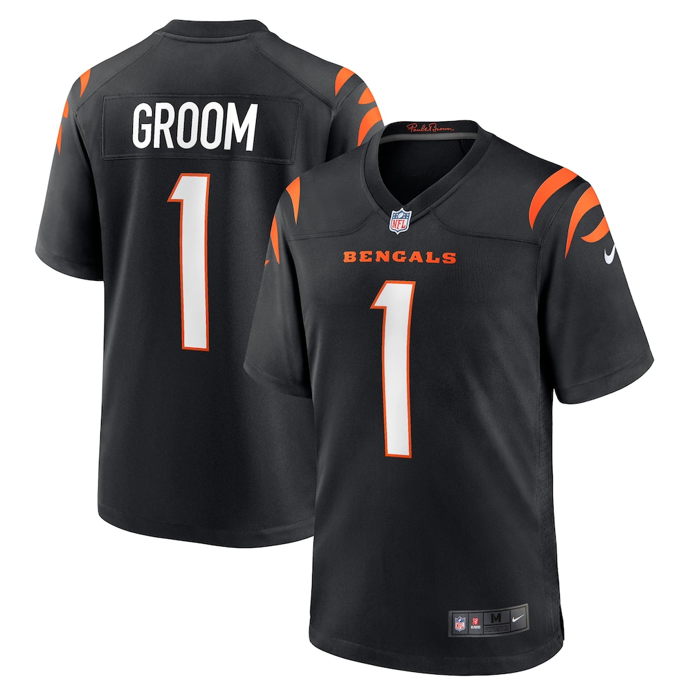 Number 1 Groom Cincinnati Bengals Game Jersey | Black