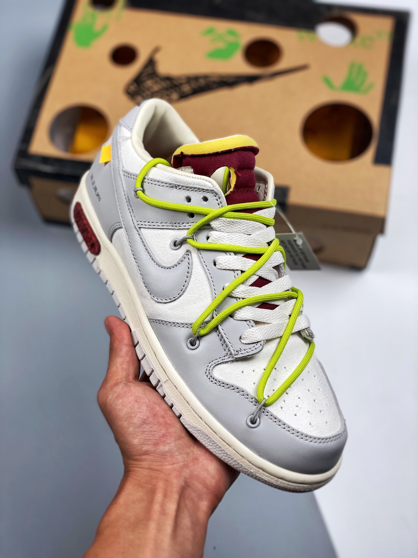 Off-White x Nike Dunk Low "08 of 50" Sail Grey Shoes