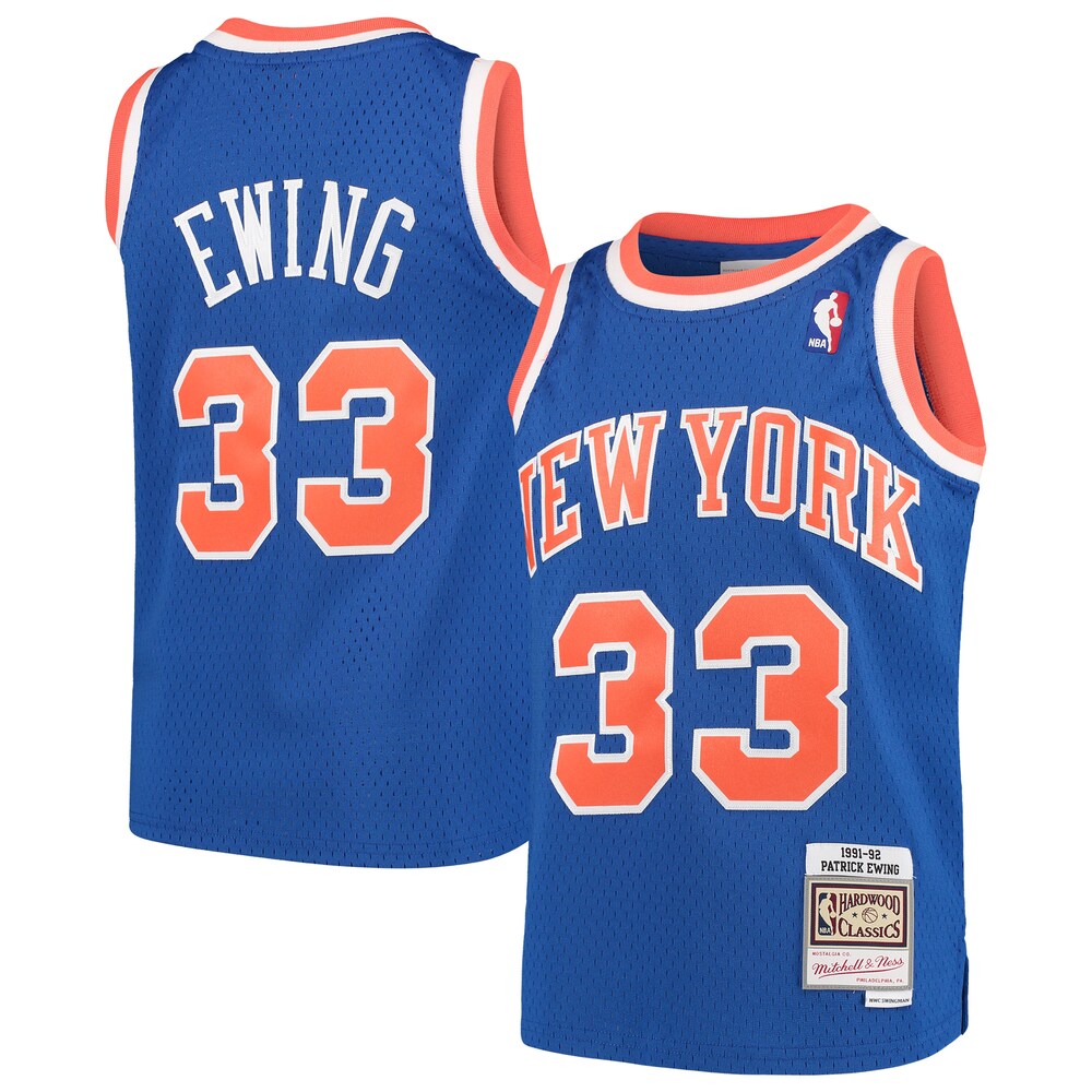 Patrick Ewing New York Knicks Mitchell & Ness Youth Hardwood Classics Swingman Throwback Jersey - Blue