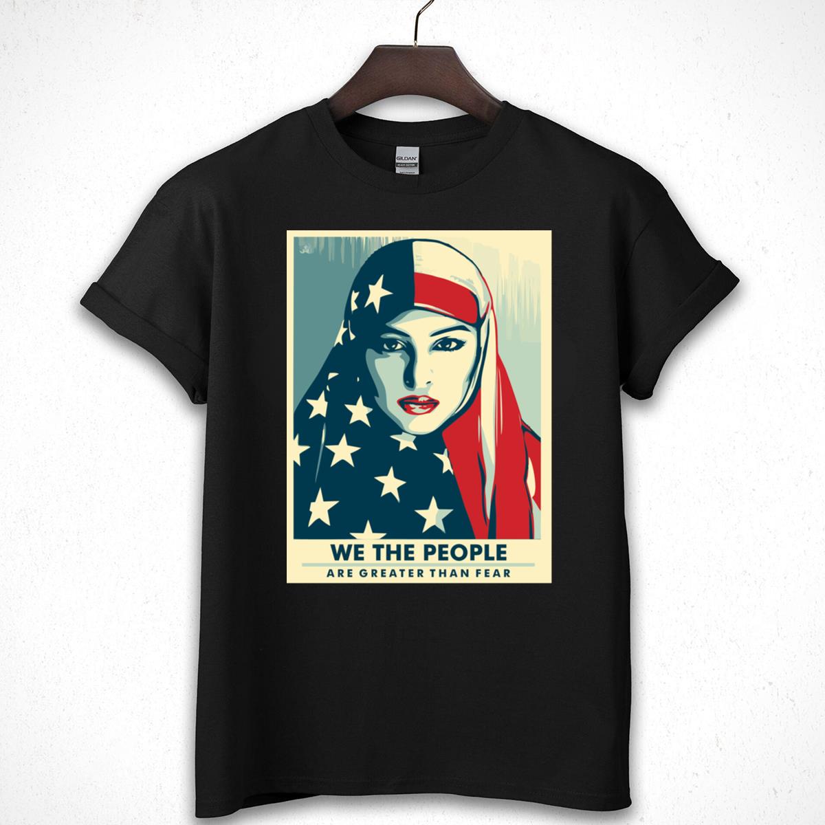 Patriotic American Flag Hijab Graphic T-Shirt - We The People Tee