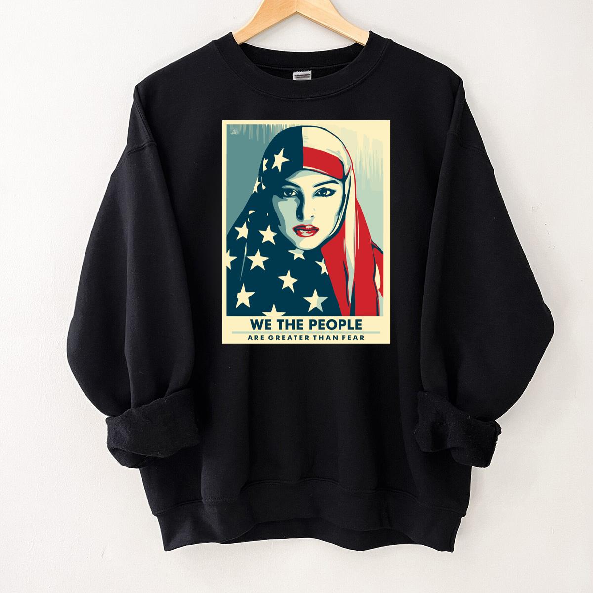 Patriotic American Flag Hijab Graphic T-Shirt - We The People Tee