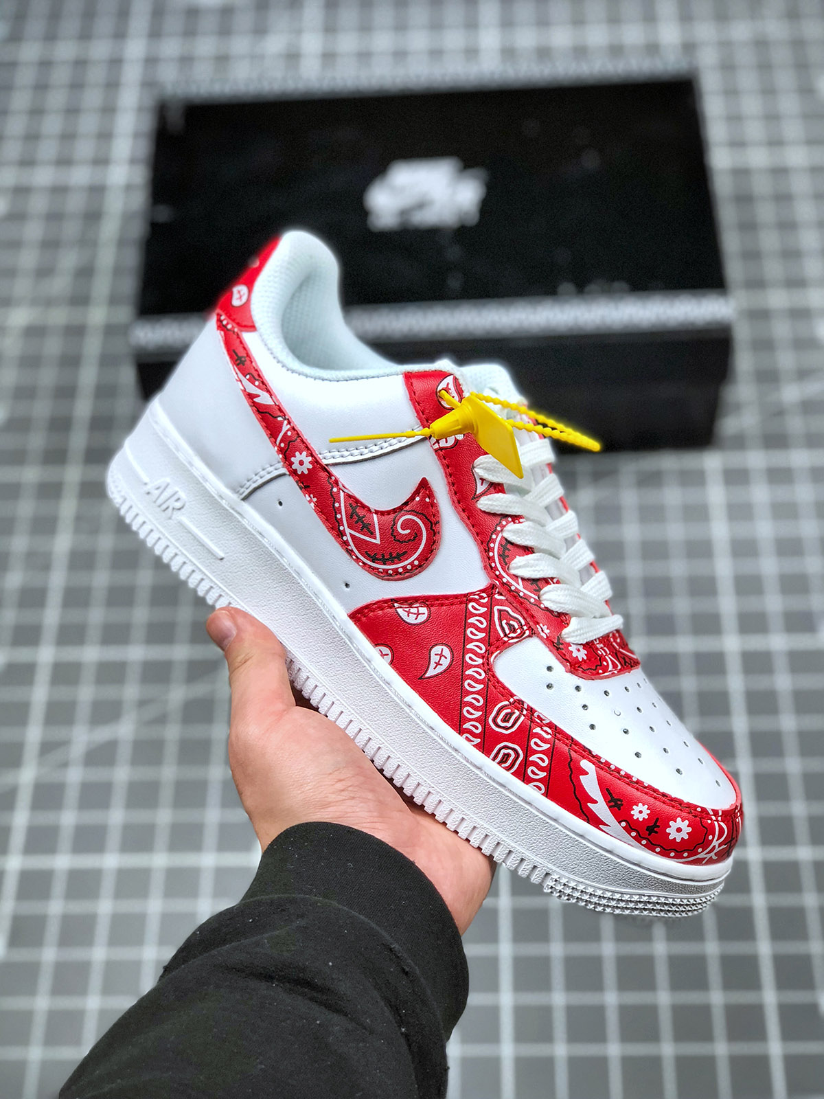 PEACEMINUSONE x Nike Air AF Force 1 Custom White Red Shoes
