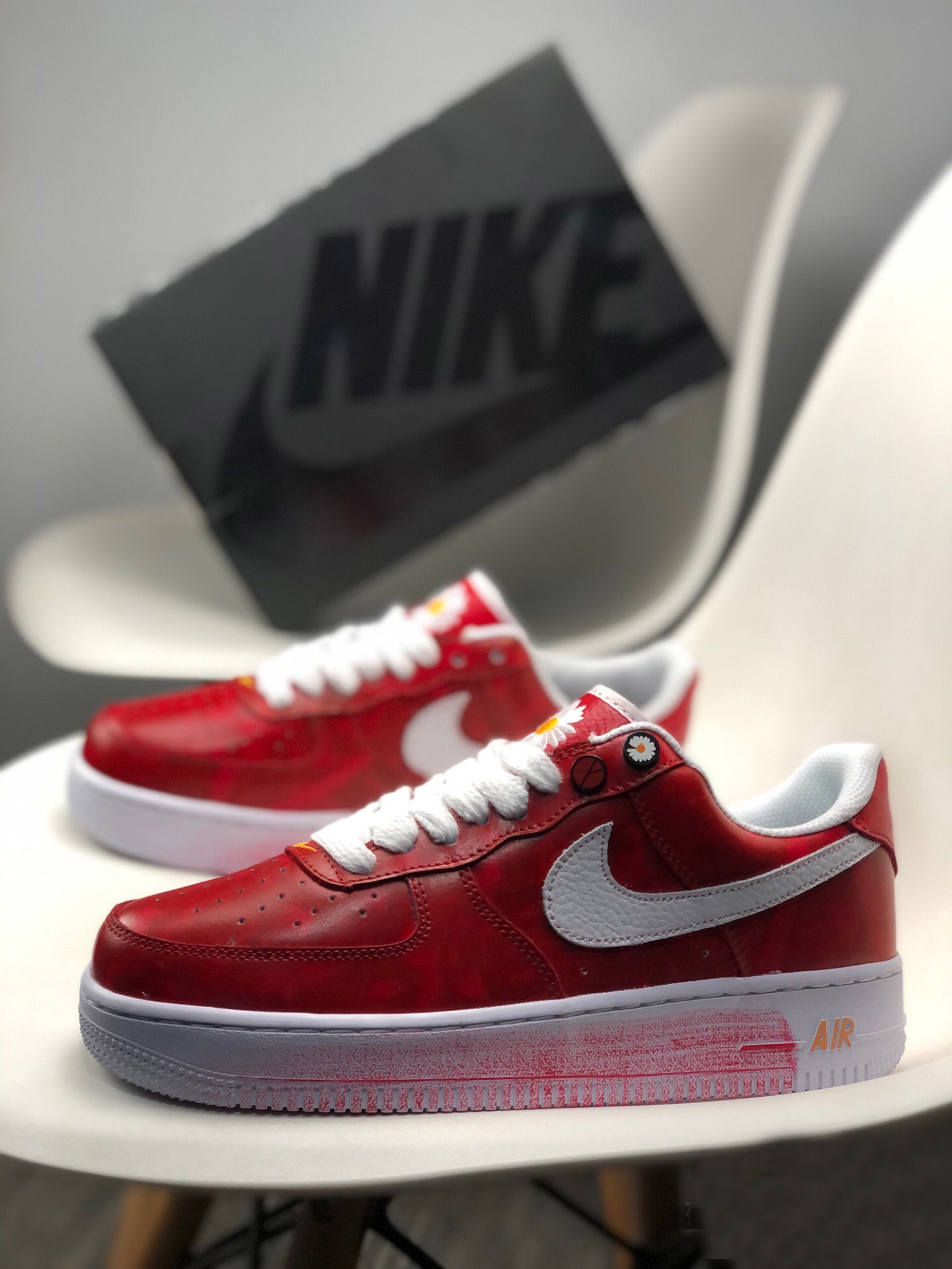 PEACEMINUSONE x Nike Air AF Force 1 "Para-Noise 2.0" Red Shoes
