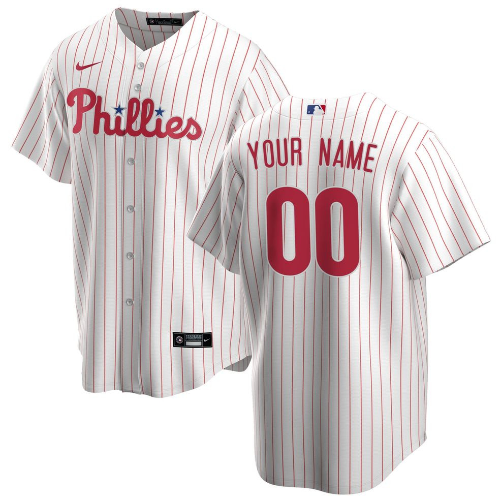 Philadelphia Phillies Nike Home Replica Custom Jersey &#8211; White