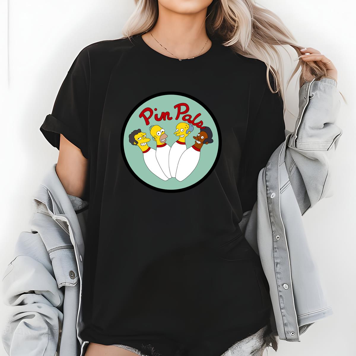 Pin Pals Bowling Funny Cartoon Graphic Tee