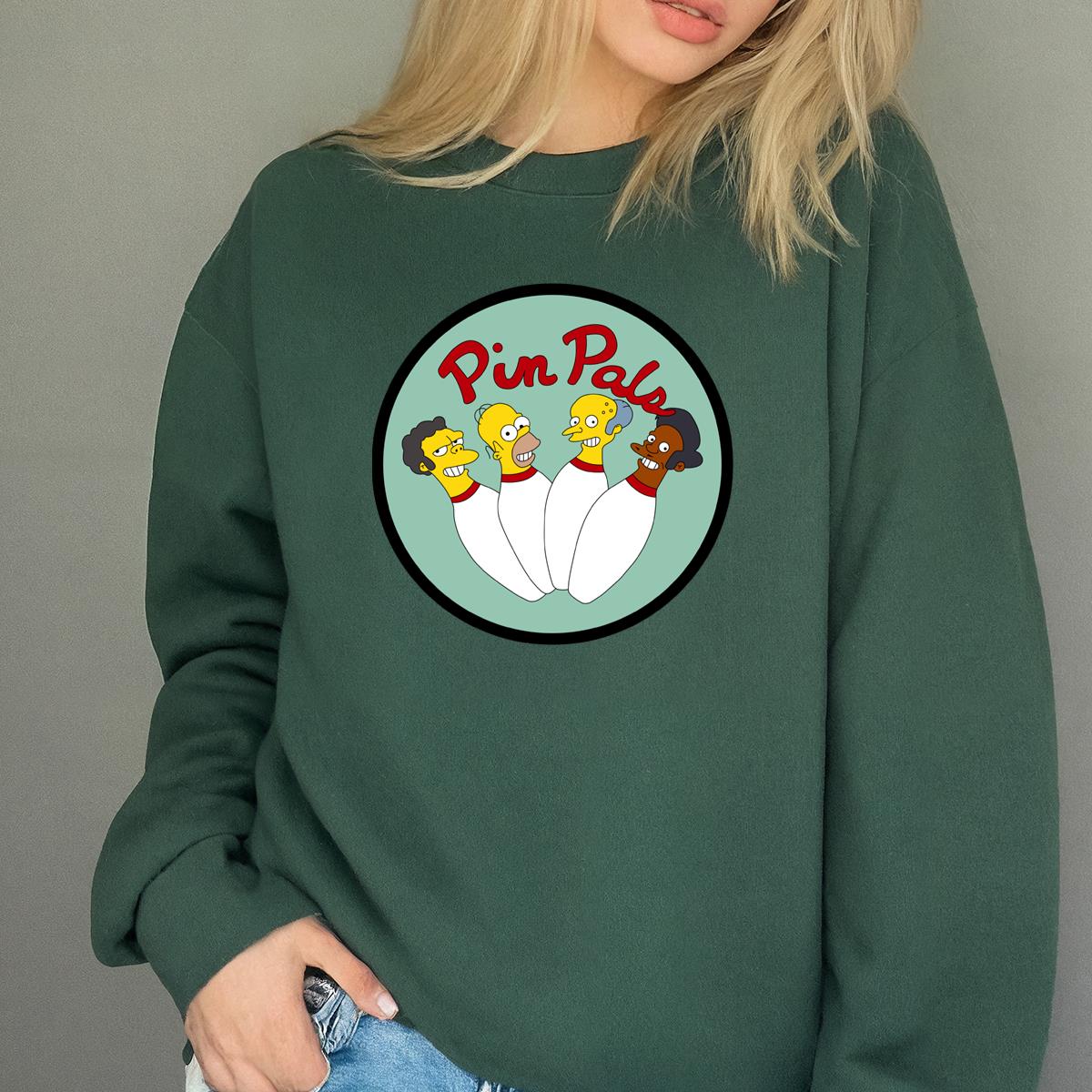 Pin Pals Bowling Funny Cartoon Graphic Tee