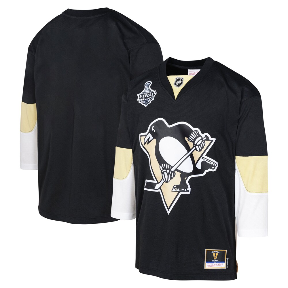 Pittsburgh Penguins Mitchell & Ness Youth 2008 Blue Line Blank Jersey - Black