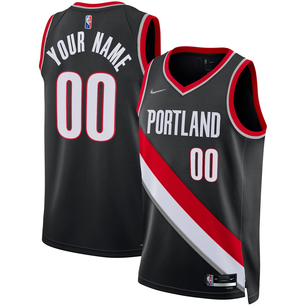 Portland Trail Blazers 2021/22 Diamond Swingman Custom Jersey - Icon Edition - Black