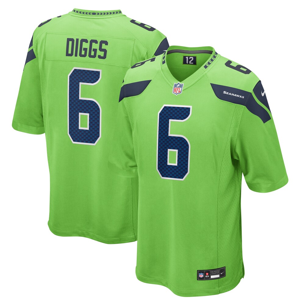 Quandre Diggs Seattle Seahawks Nike  Game Jersey - Neon Green