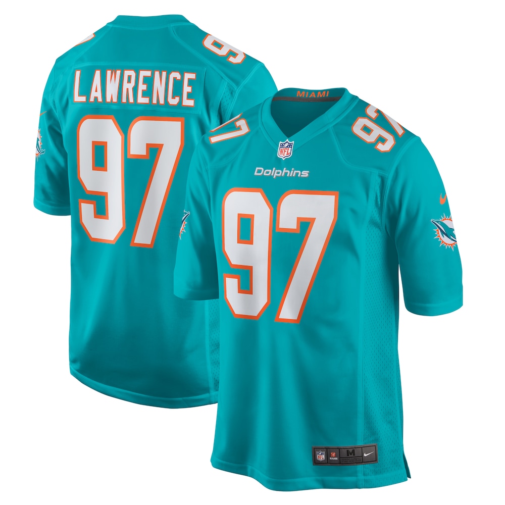 Rashard Lawrence Miami Dolphins Team Game Jersey -  Aqua