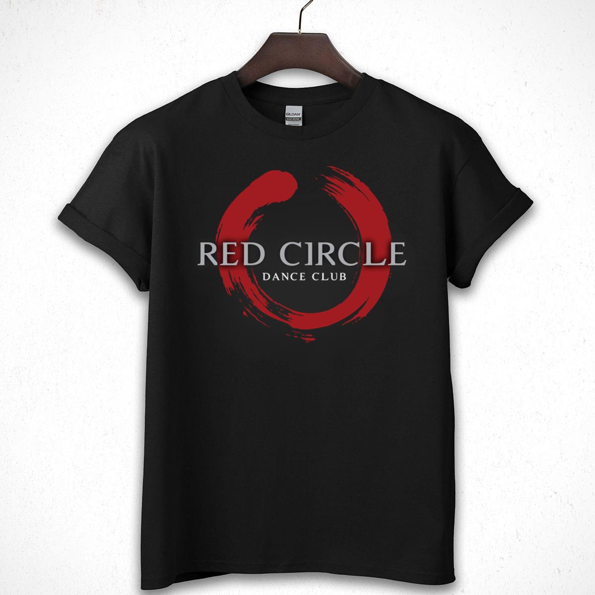 Red Circle Dance Club Abstract Graphic Tee