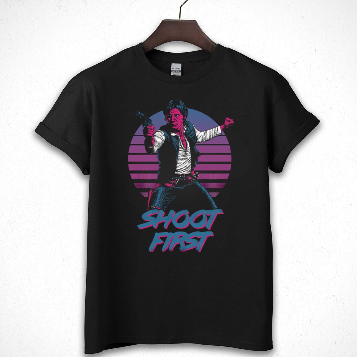 Retro Scifi Outlaw Shoot First Graphic T-Shirt
