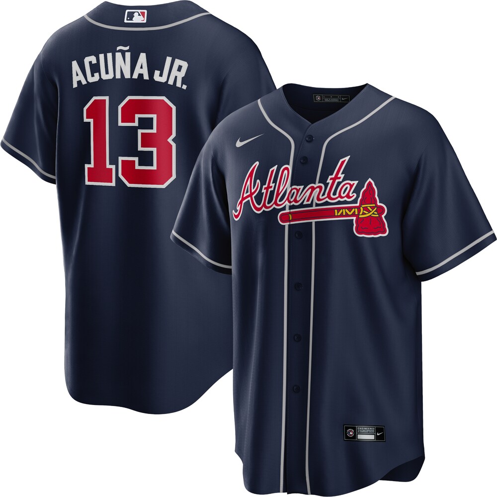 Ronald Acuña Jr. Atlanta Braves Big x Tall Alternate Replica Player Jersey | Navy