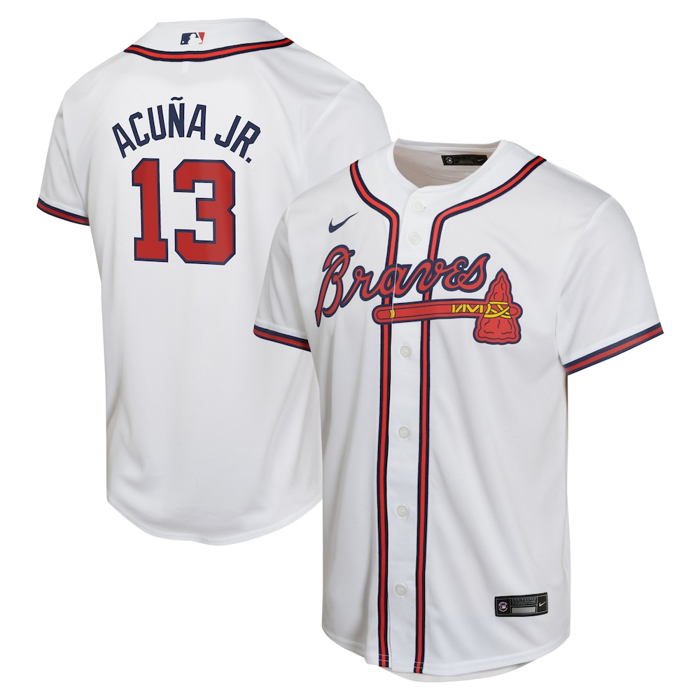 Ronald Acuña Jr. Atlanta Braves Youth Home Game Player Jersey | White