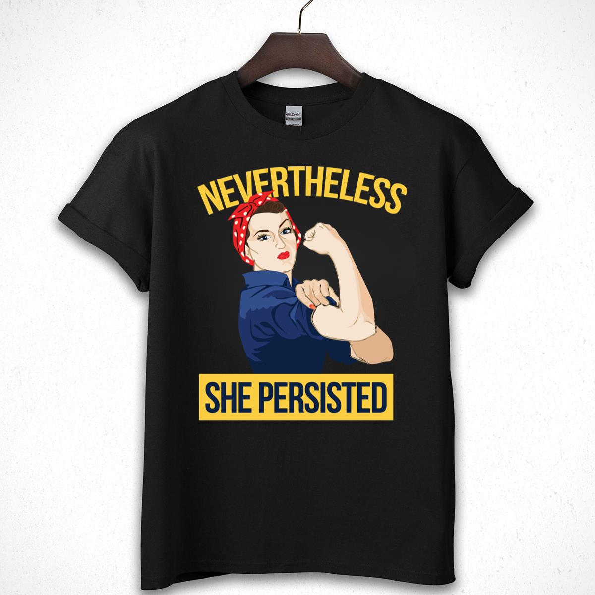Rosie The Riveter Nevertheless She Persisted Vintage Graphic T-Shirt