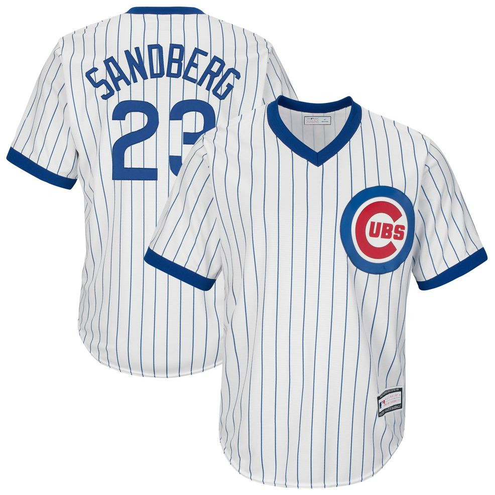 Ryne Sandberg Chicago Cubs Home Cooperstown Collection Replica Player Jersey &#8211; White/Royal