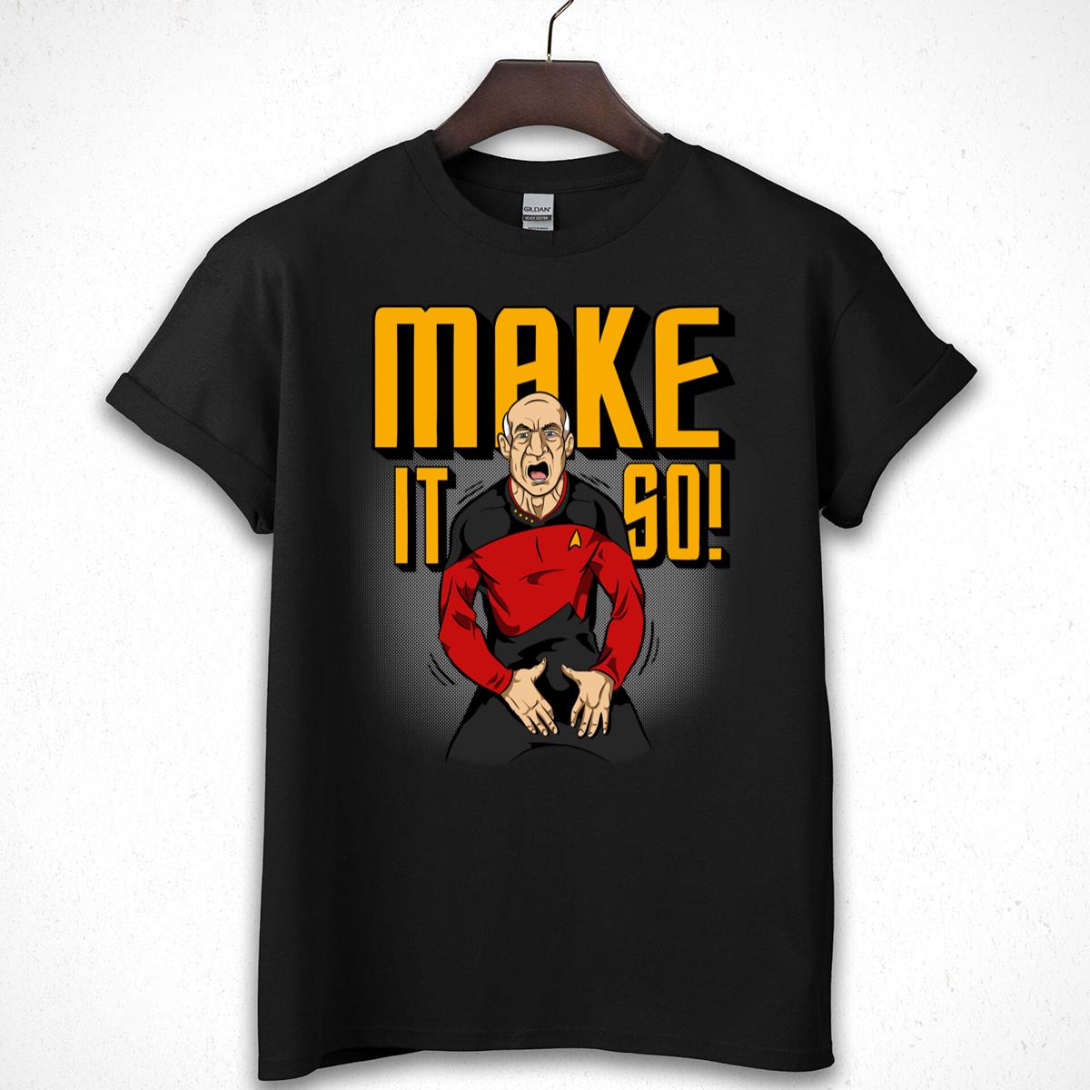 Sci-Fi Captain Funny Graphic Tee - Make It So! T-Shirt