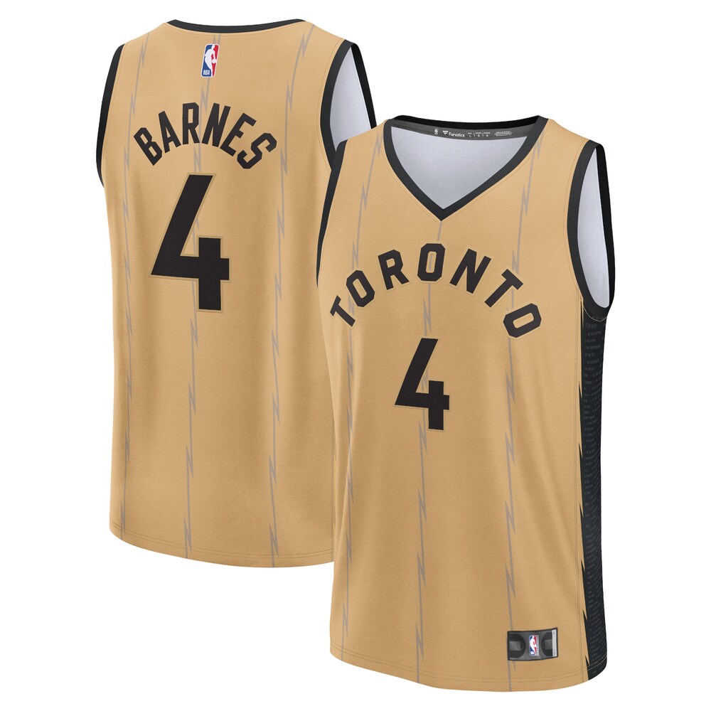 Scottie Barnes Toronto Raptors Fanatics Branded Unisex 2023/24 Fast Break Jersey - Gold - City Edition
