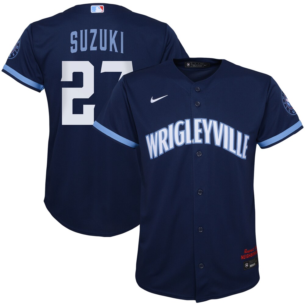 Seiya Suzuki Chicago Cubs Nike Preschool City Connect Script Replica Player Jersey - Navy