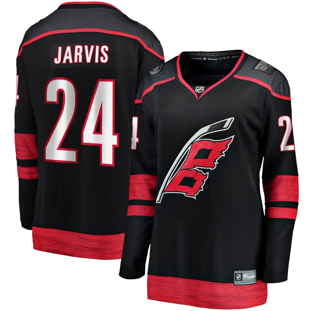 Seth Jarvis Carolina Hurricanes Fanatics Branded Women's Home Breakaway Player Jersey - Black