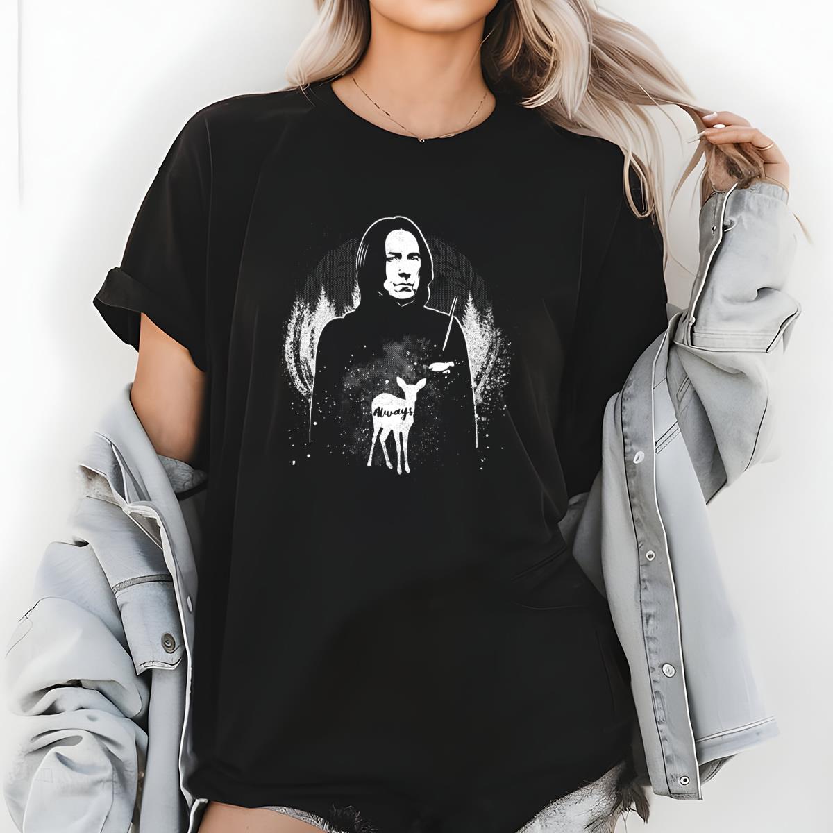 Severus Snape Always Deer Graphic Tee - Wizarding World Inspired T-Shirt
