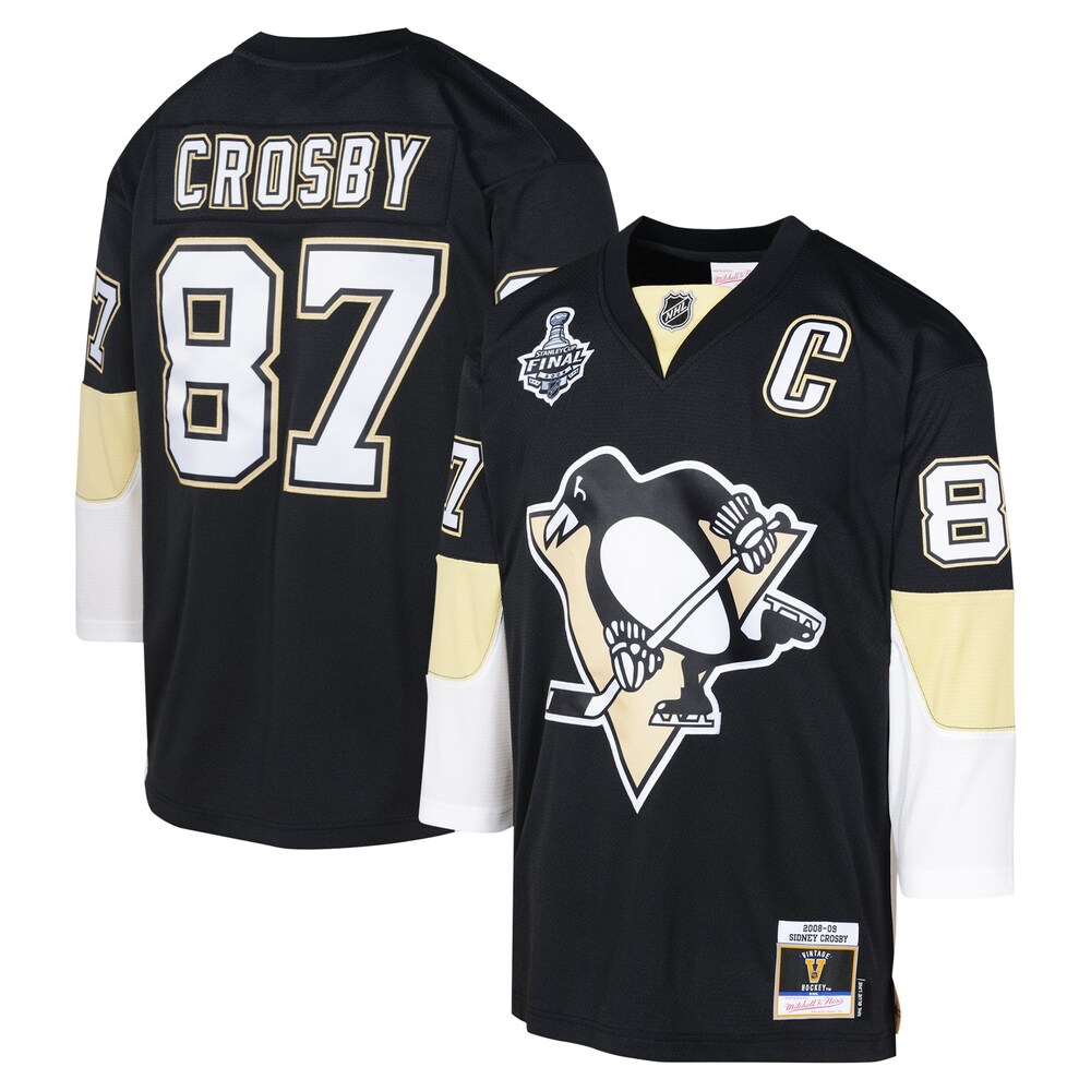 Sidney Crosby Pittsburgh Penguins Mitchell & Ness Youth 2008 Blue Line Player Jersey - Black