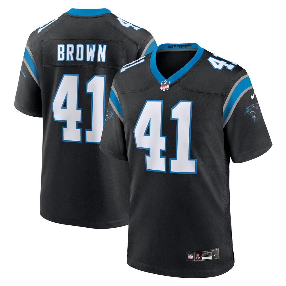 Spencer Brown Carolina Panthers Team Game Jersey - Black