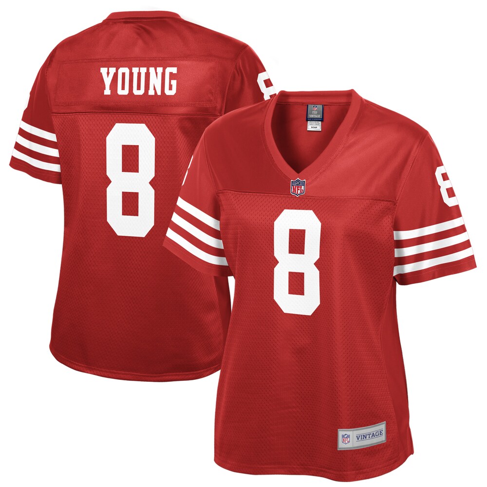 Steve Young San Francisco 49ers NFL Pro Line Women's Retired Player Replica Jersey - Scarlet