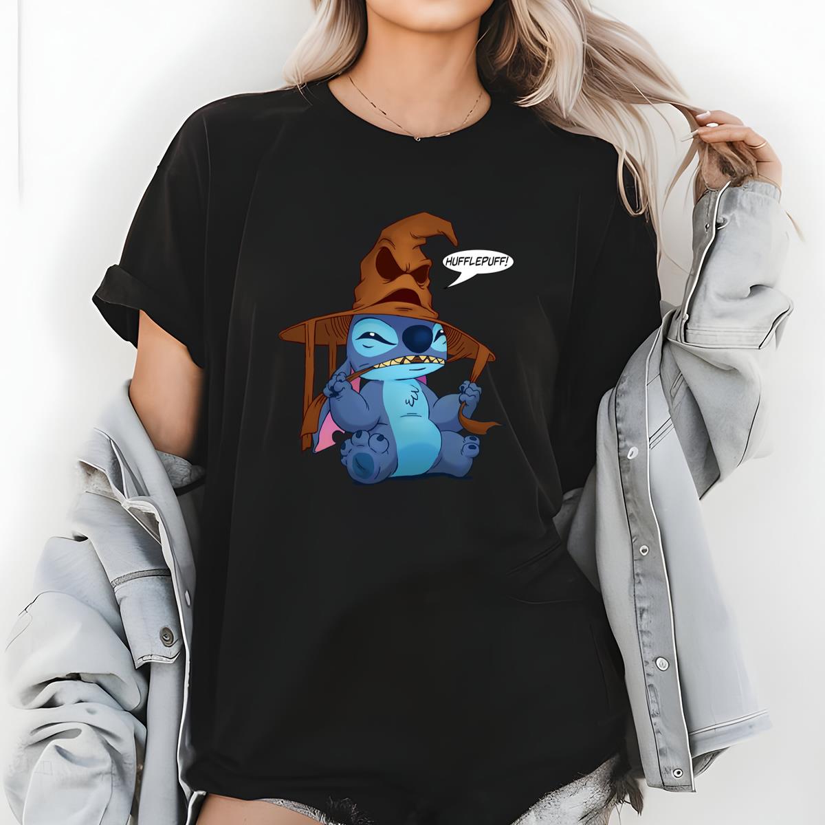 Stitch Hufflepuff Sorting Hat Funny Graphic T-Shirt