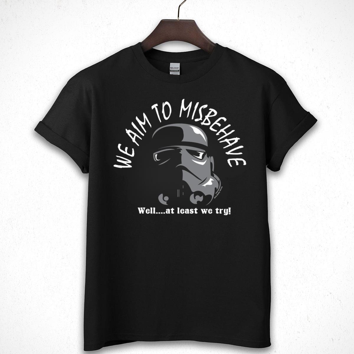 Stormtrooper Aim to Misbehave Funny Graphic T-Shirt
